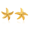 Anti tarnish gold star fish stud earrings