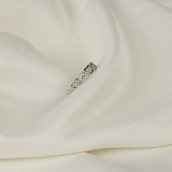 Cute hearts Rhinestone adjustable ring