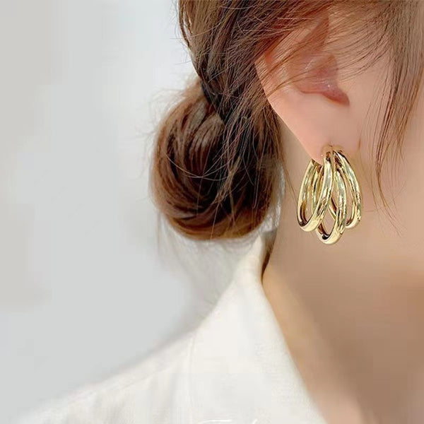 Pack Of 2 Sunflower & Triple Hoop Earring