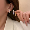 Pack Of 2 Gold-Plated Crystal Spiral Hoop Earrings