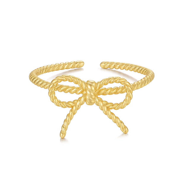 Twisted Rope Bow Knot Ring