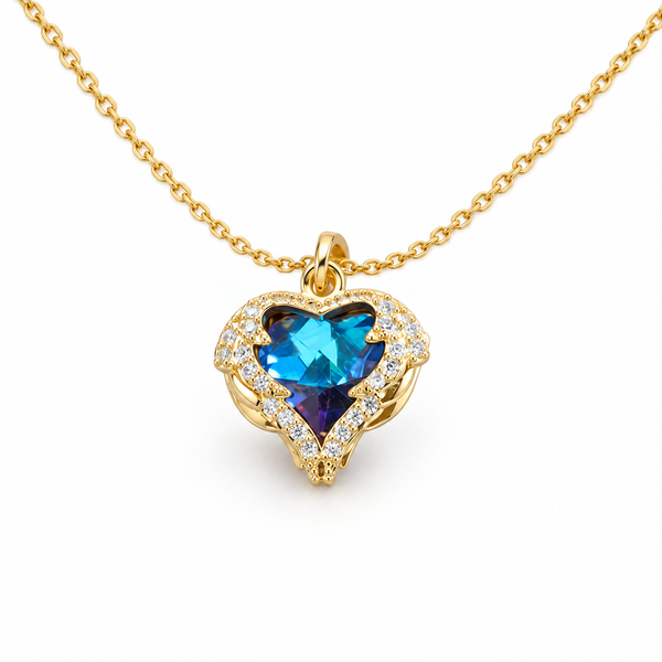 Blue Zircon Heart Necklace