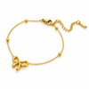 Cute Ribbon Design Gold Chain Bracelet