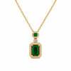 Gold Emerald With Green Stone Necklace