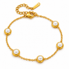 Classic Pearl Charm Gold Bracelet