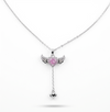 Heart-Shaped Pink Gemstone Pendant Necklace