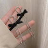 Black Bowknot Crystal Drop Earrings