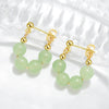 Gold Plated Green Beaded Hoop Earring