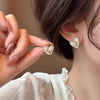 Cute Mini Heart White Pearl Earring