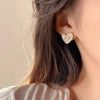 Cute Mini Heart White Pearl Earring