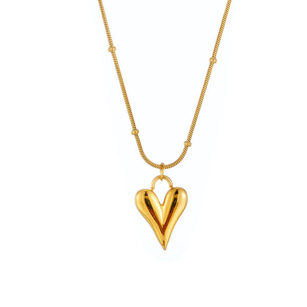 Gold plated small heart necklace