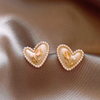 Cute Mini Heart White Pearl Earring