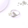 Twist Crystal White Pearl Ring