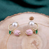 Floral and Pearl Earrings