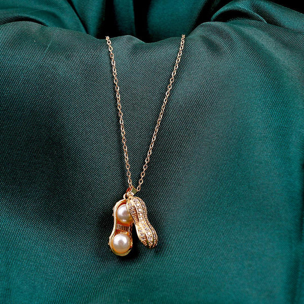 Peanut Pendant Necklace with Pearls