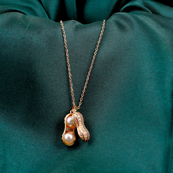 Peanut Cultured Pearl Brass Pendant