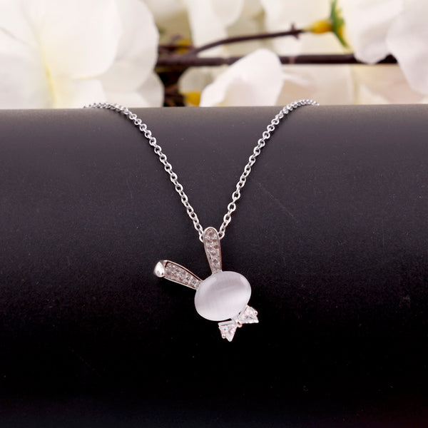 cute pearl zircon bow rabbit