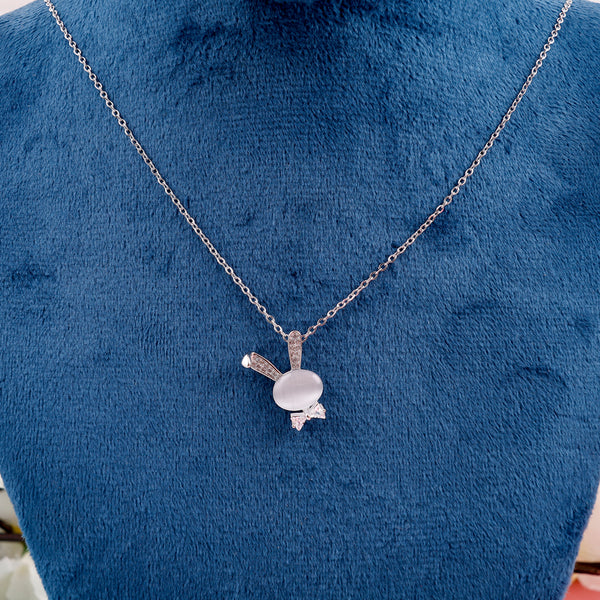 cute pearl zircon bow rabbit