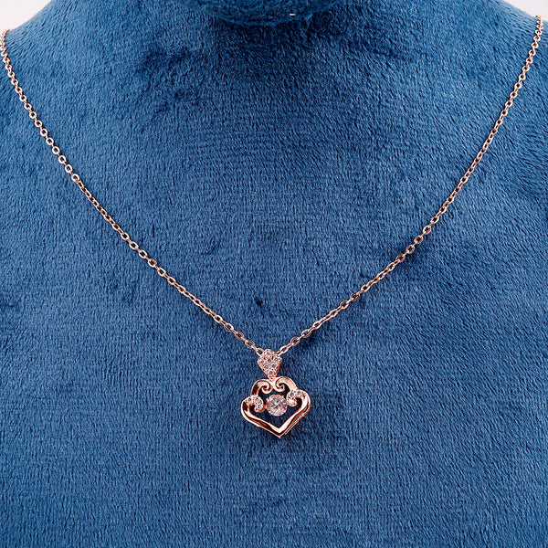 Heart Water drop cubic zircon necklace