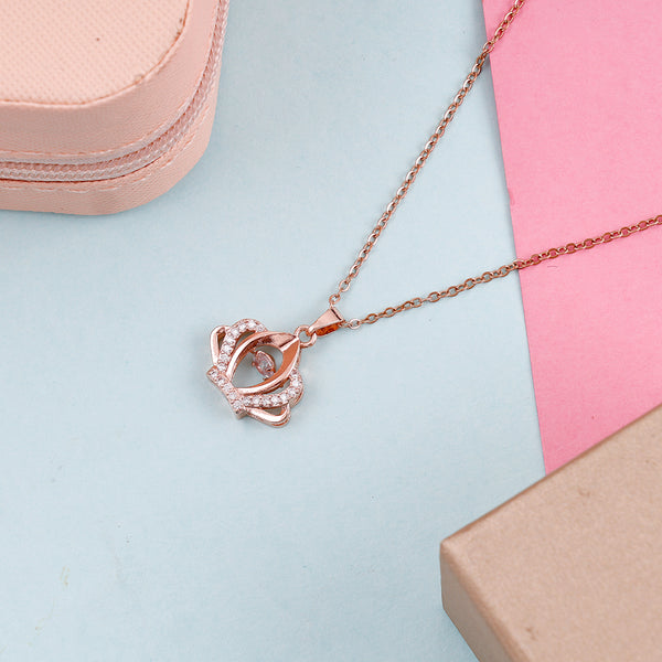 Gold plated zircon pendant necklace