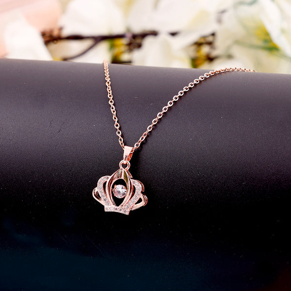 Gold plated zircon pendant necklace