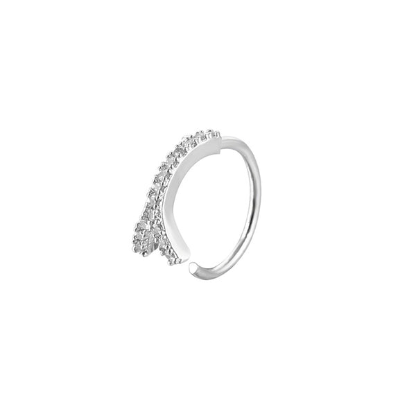 Silver Rhinestone Fish Tail Nose piecing