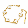 Anti tarnish white bracelet with golden chain
