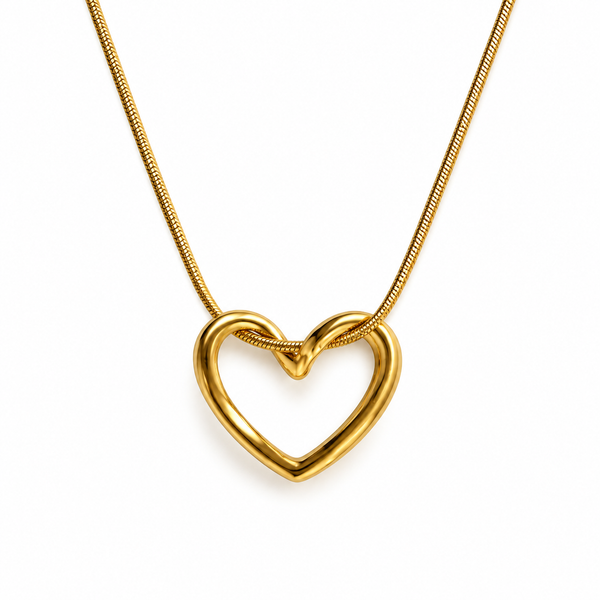 Golden heart chain necklace