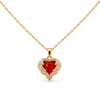 Red Zircon Heart Necklace