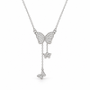 White stone cute butterfly necklace