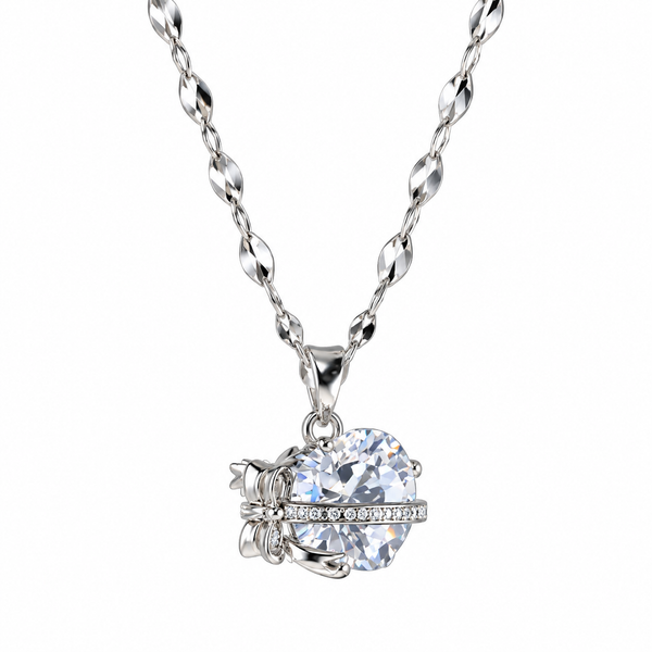 Silver Chain with Heart Shape Pendant Necklace
