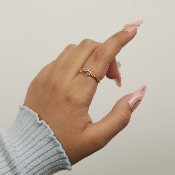 Golden Infinity Symbol Adjustable Ring