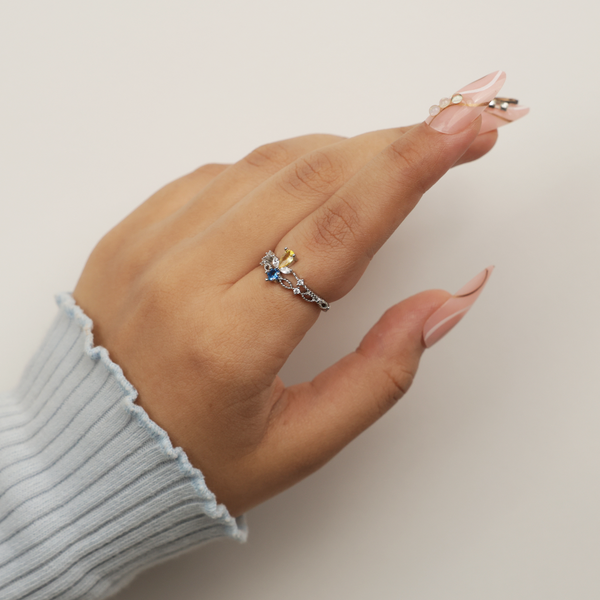 Princess Blue Diamond Ring