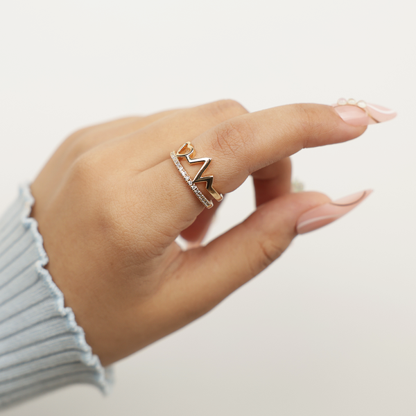 Designer Zig Zag Stones Ring
