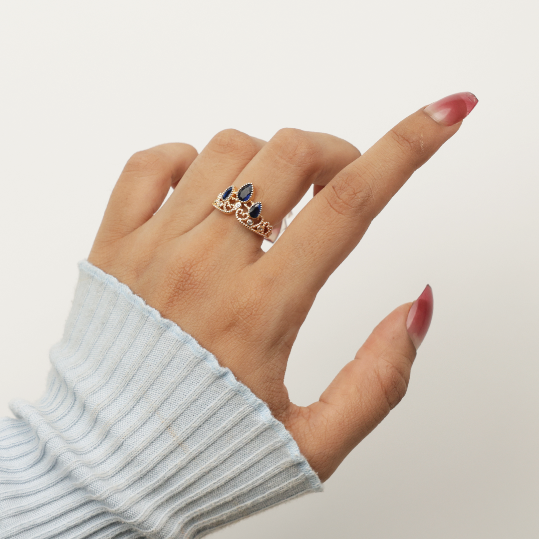 Princess Designer Blue Stone Ring