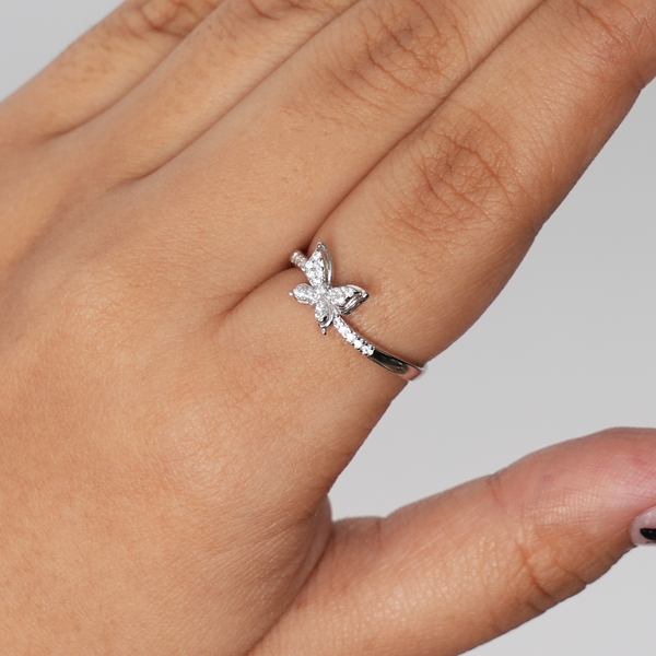 925 silver butterfly ring