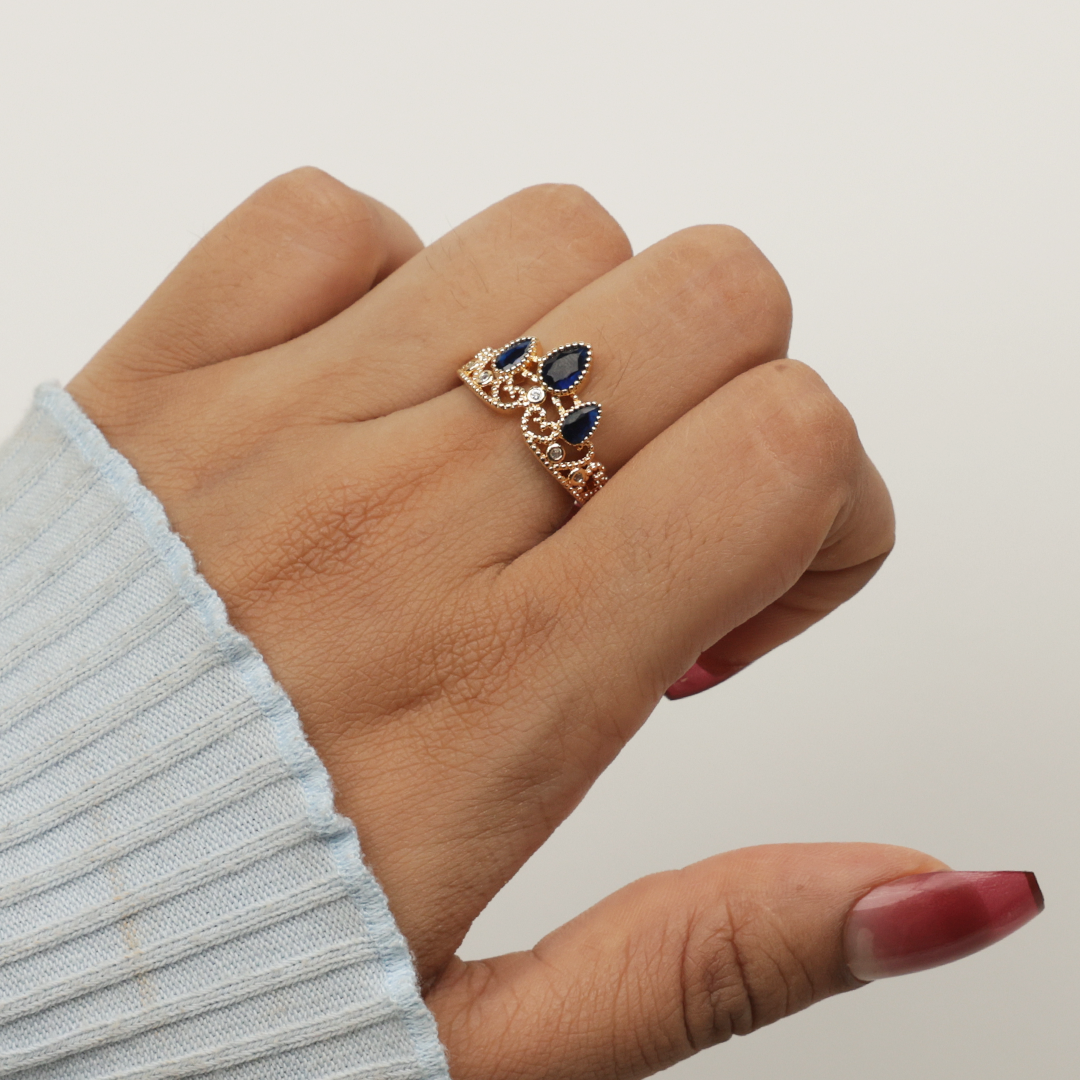 Princess Designer Blue Stone Ring