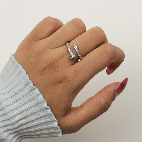 Silver Fancy Elena Nail Ring
