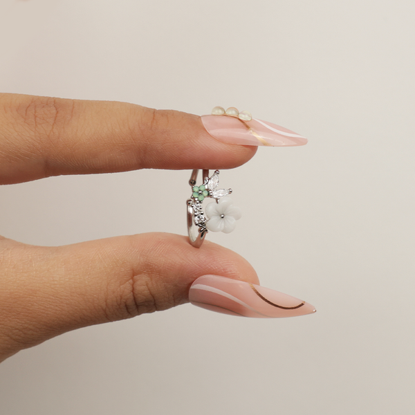 Tinkerbell Floral Princess Silver Ring