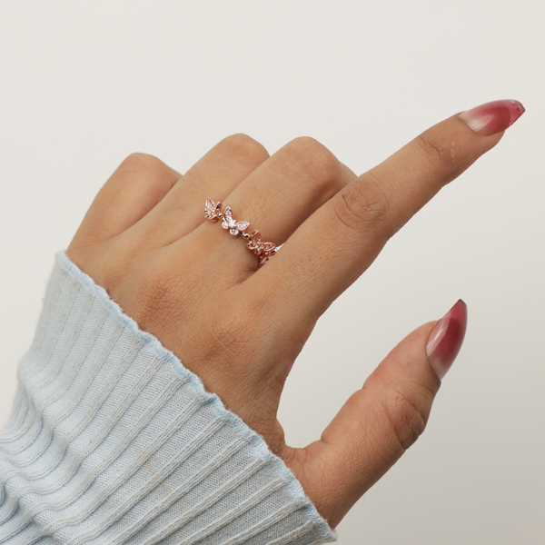 Rose Gold Mini Butterfly Ring