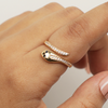 Golden Rhinestone Snake Ring