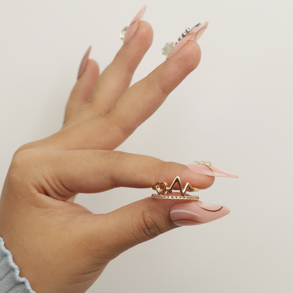 Designer Zig Zag Stones Ring