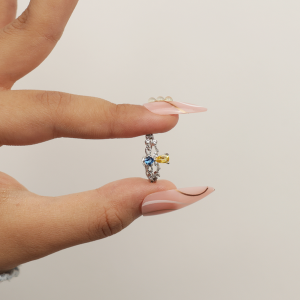 Princess Blue Diamond Ring