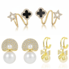 Pack Of 3 Star Pearl Earring