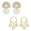 Pack Of 2 Golden Pearl Hoop Earring