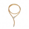 Cobra Snake Wrap Around Rhinestone Chain Necklace