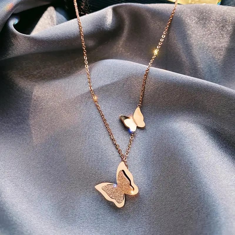 Golden Plated Shiny Butterfly necklace