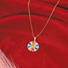 Colorful Openable Daisy Flower Pendant Necklace