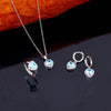 Crystal Heart Necklace,Earrings,Ring Three Piece Set