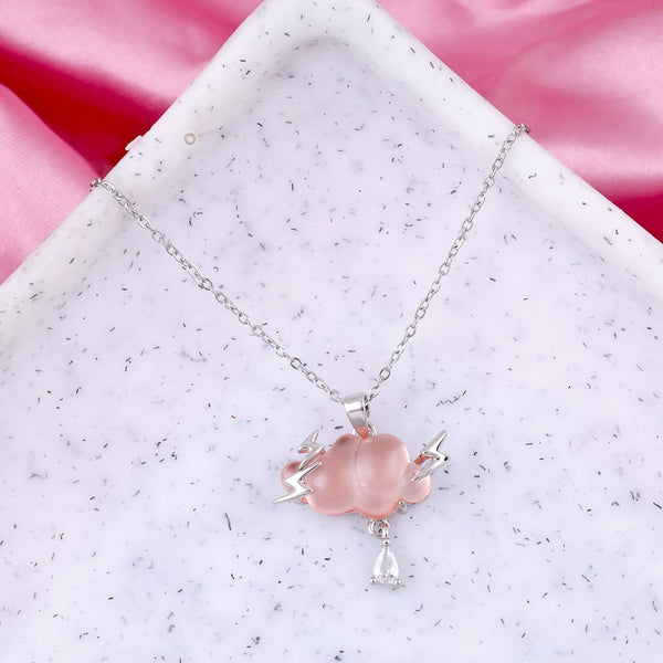 Cute Cloud Lighting Zircon Pendant Necklace